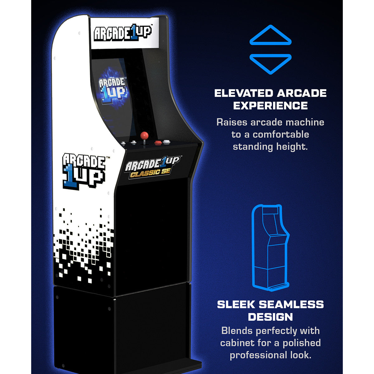 Arcade1Up GEN-R-406000 Accessorio per cabinato da sala giochi Stand Nero Legno new Arcade1Up Pac-Man Classic SE, Ms. Pac-Man Classic SE, and Mortal Kombat Classic SE ONLY