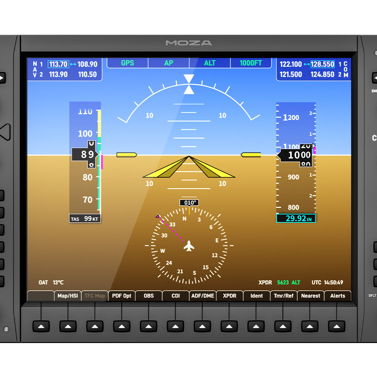 Moza Racing MGX1000 Instrument Panel Flight instrument panel
