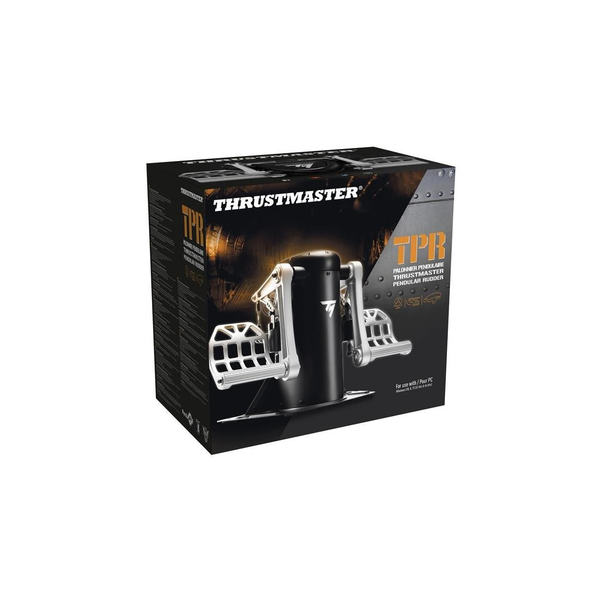 Thrustmaster TPR Rudder USB Simulazione di Volo Analogico PC Nero Argento