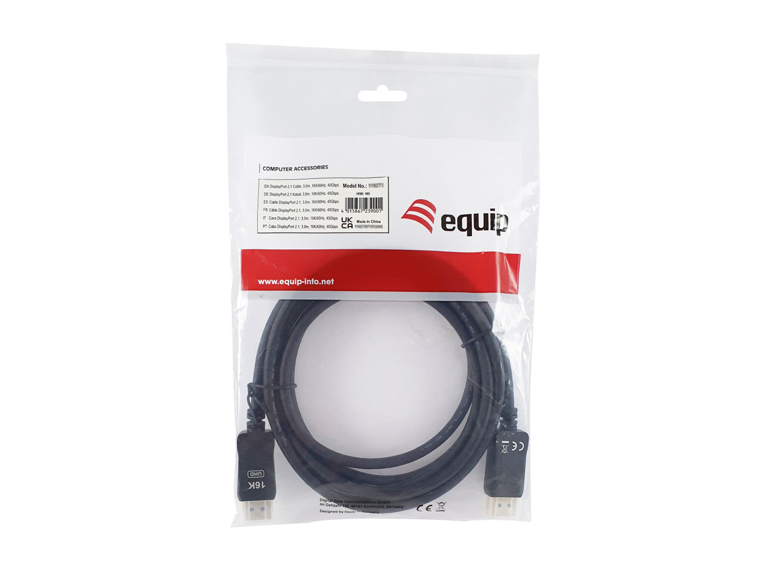Equip 119274 cavo DisplayPort 5 m Nero