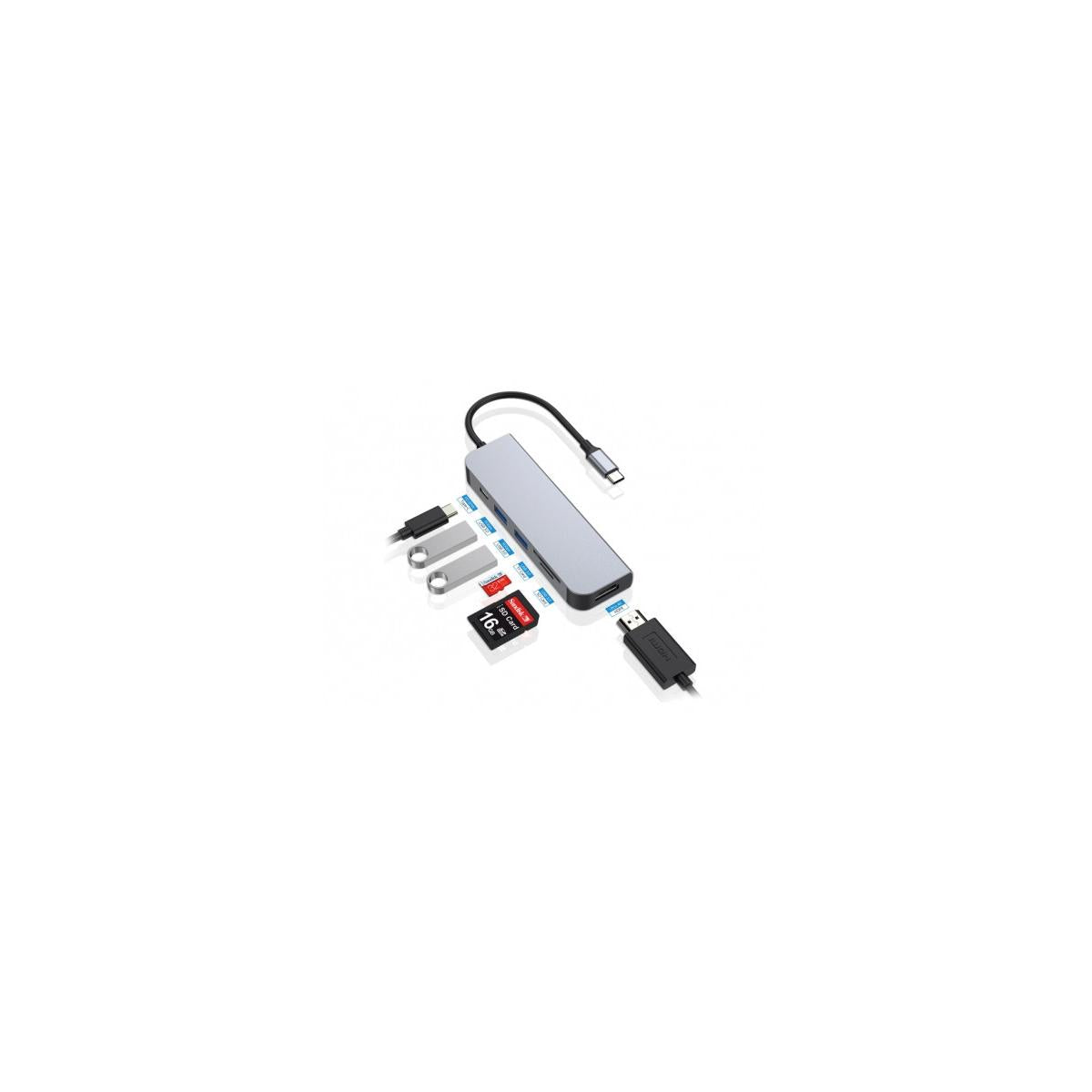 Conceptronic DONN02G replicatore di porte e docking station per laptop USB 3.2 Gen 1 (3.1 Gen 1) Type-C Alluminio