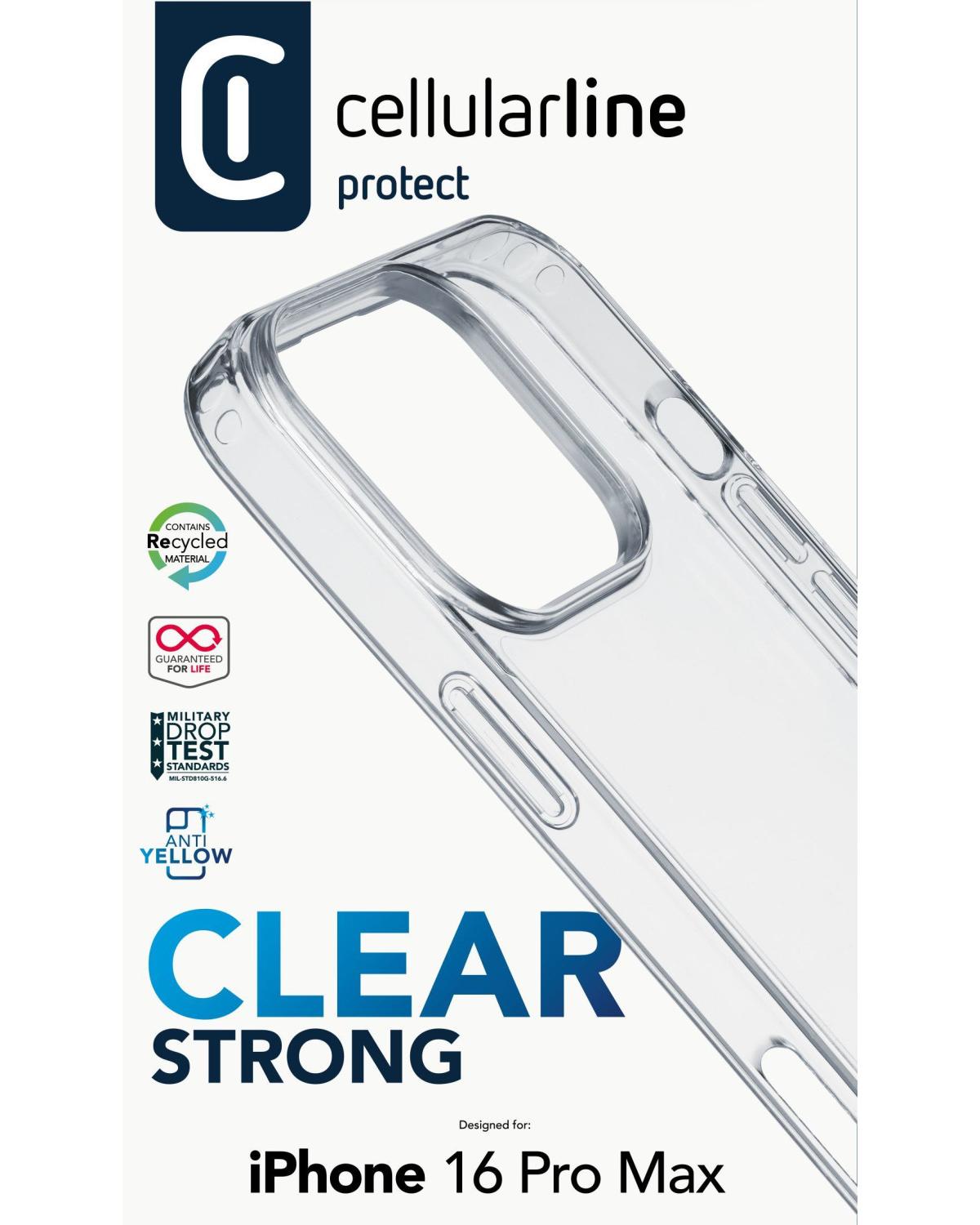 Cellularline Clear Strong cover iPhone 16 Pro Max