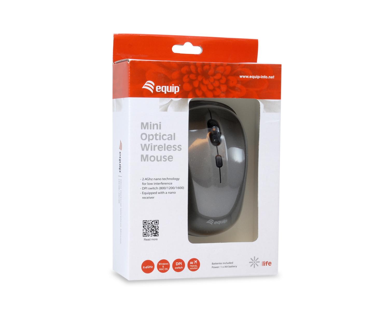 Equip 245109 mouse Ambidestro RF Wireless Ottico 1600 DPI