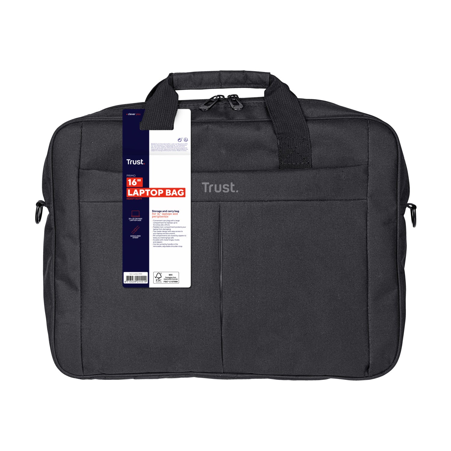 Trust TRU21551 Borsa per Notebook da 16 pollici Nero