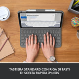 Logitech Slim Folio Custodia con Tastiera Bluetooth QWERTY Italiano per Apple Ipad 10 Grigio