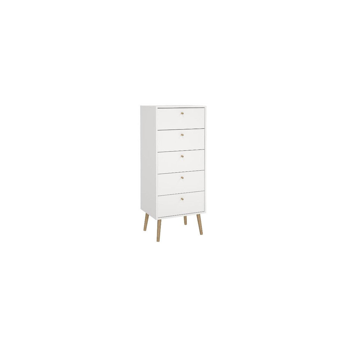Tvilum Cassettiera Bodo 5 Cassetti Bianca 50x39x120 Cm