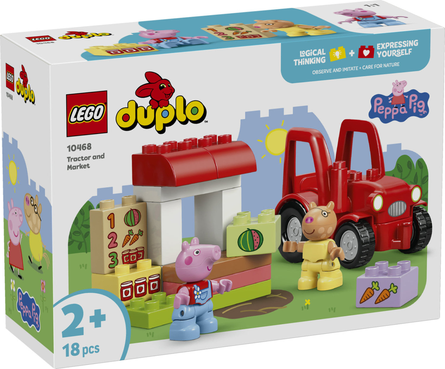 LEGO DUPLO Peppa Pig Trattore e Mercato 10468 18 pezzi da 2 anni