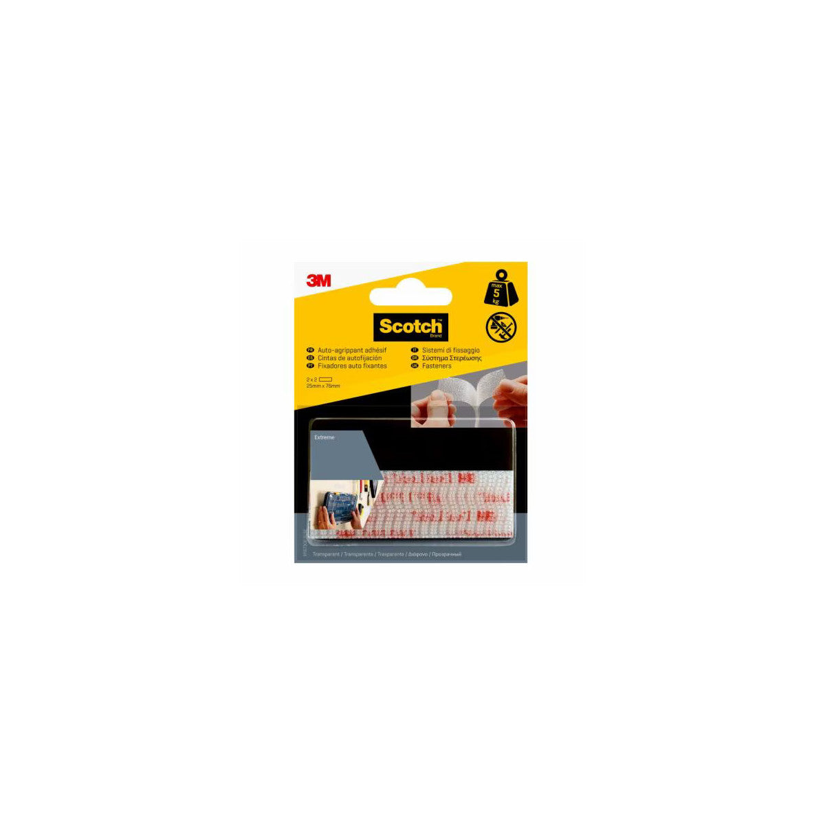 Scotch 7100151768 Velcro Trasparente 2 pz
