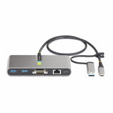 StarTech.com Hub USB-C a 2 porte con Ethernet e RS-232, dongle USB-C a USB-A collegato, 100W PD Pass-through, 2x USB-A 5Gbps, Gigabit Ethernet, RS232 seriale (FTDI)