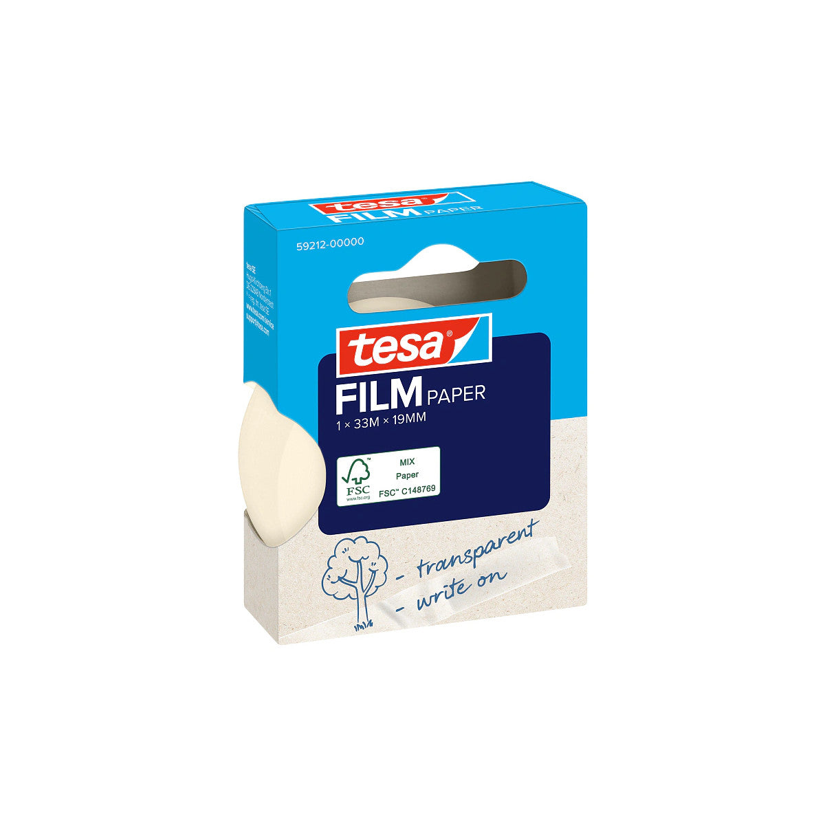 TESA tesafilm PAPER 33 m Carta Trasparente 1 pz