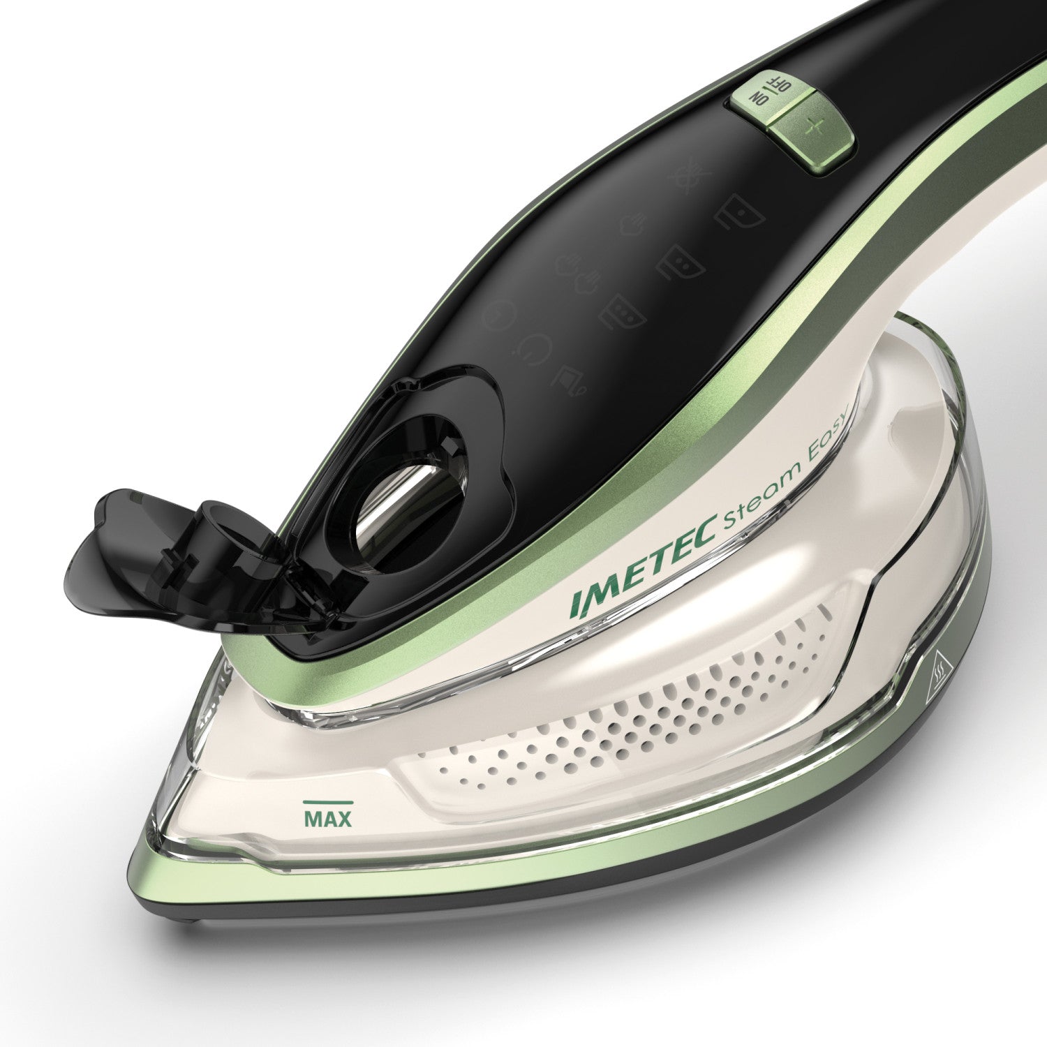 Imetec Steam Easy, ferro da stiro portatile verticale, stira in verticale e orizzontale, piastra ceramica, tripla regolazione di vapore e temperatura, display digitale, pronto in 30pollici, 1200 Watt