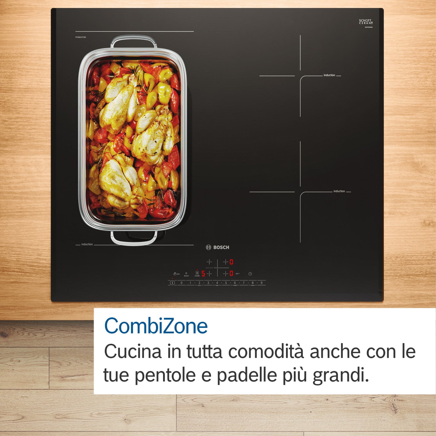 Bosch Serie 6 PVS645HB1E Piano cottura a induzione 4 Fornelli Nero Da incasso 60 cm