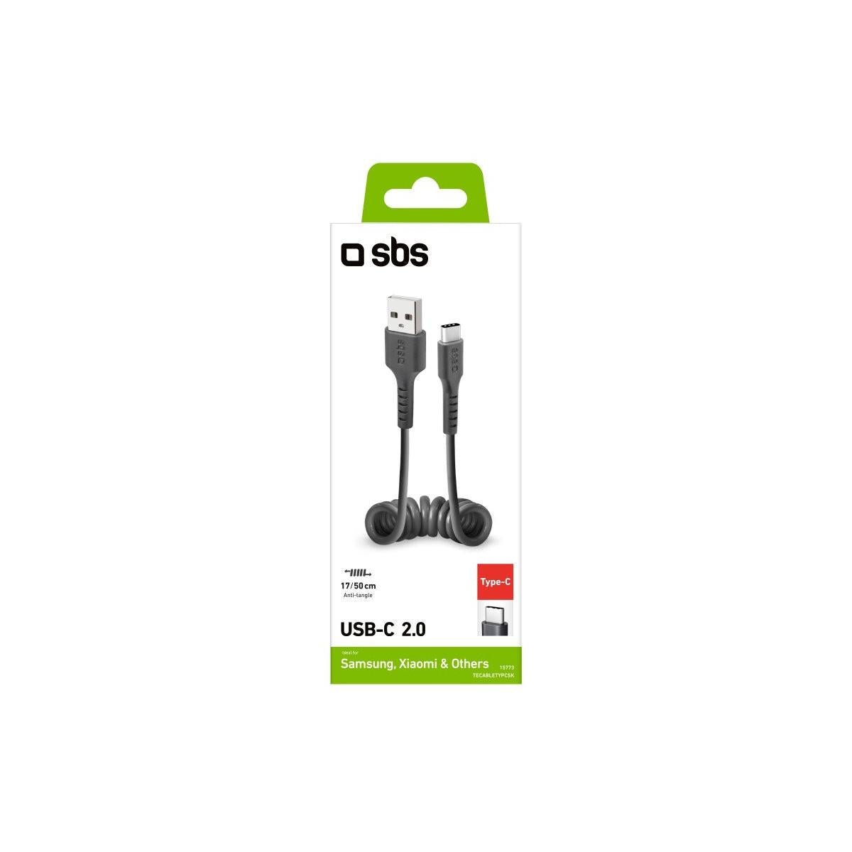 SBS Cavo dati e ricarica Type-C spiralato