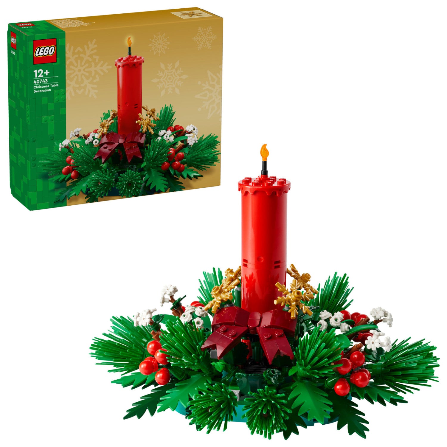 LEGO Decorazione da Tavolo Natalizia 40743 Set da Costruzione 433 Pezzi 12 Anni