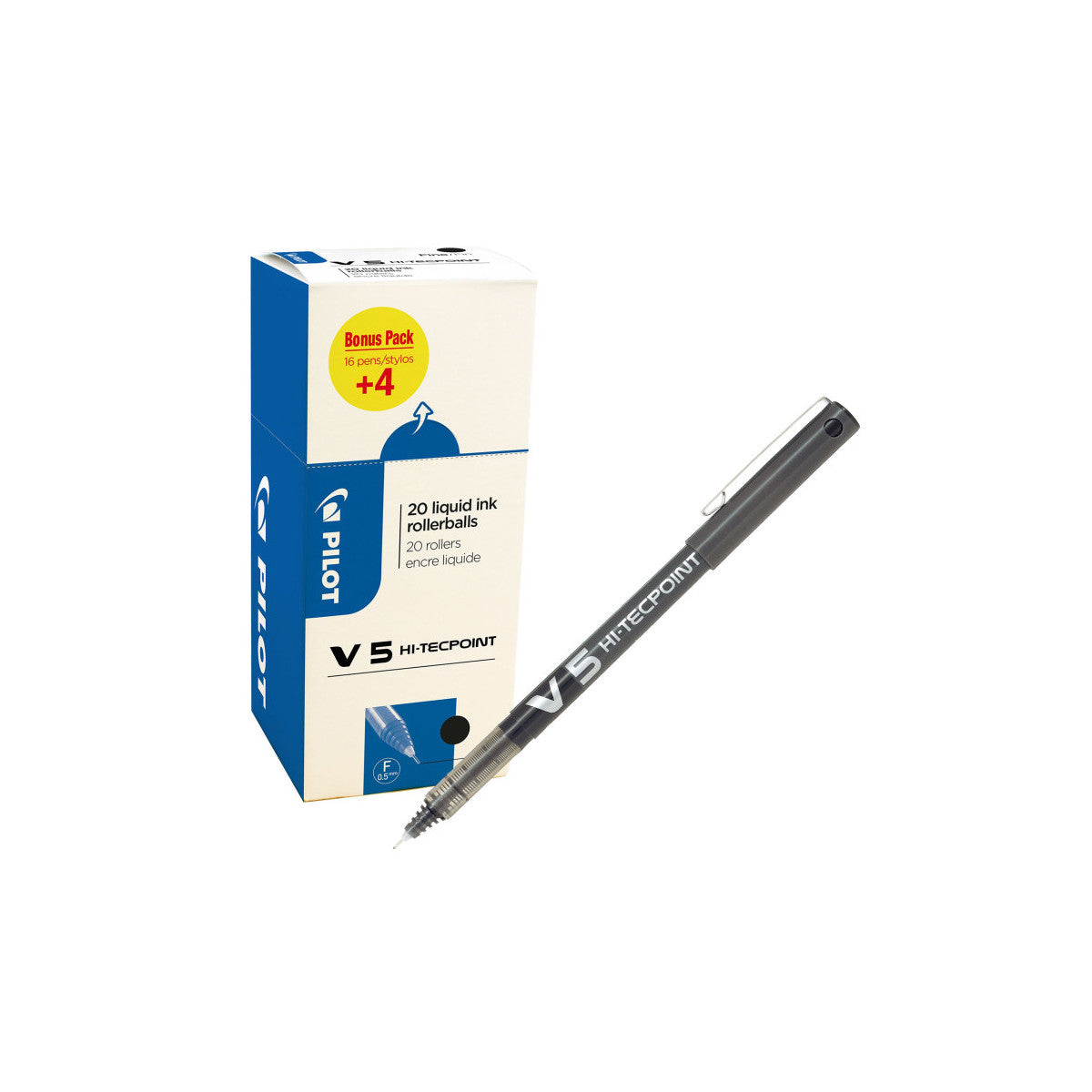 Pilot V5 HI-TECPOINT VALUE PACK Penna stick a sfera Nero 20 pz