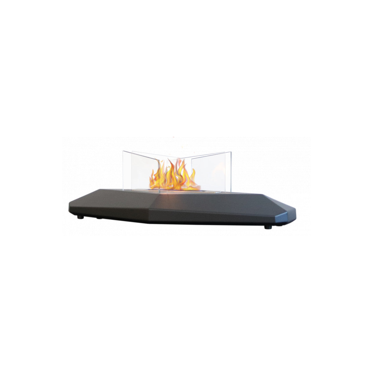 Tecno Air System Biocamino Da Tavolo Boston 1,5 kW Acciaio Verniciato Nero 4 Vetri Protettivi