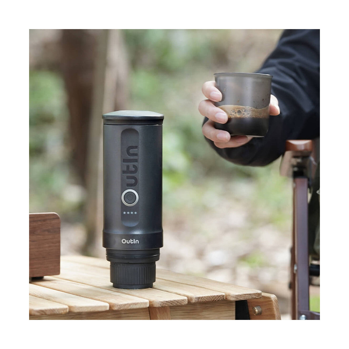 Outin Nano Macchina Espresso Portatile Grigio USB-C Compattta