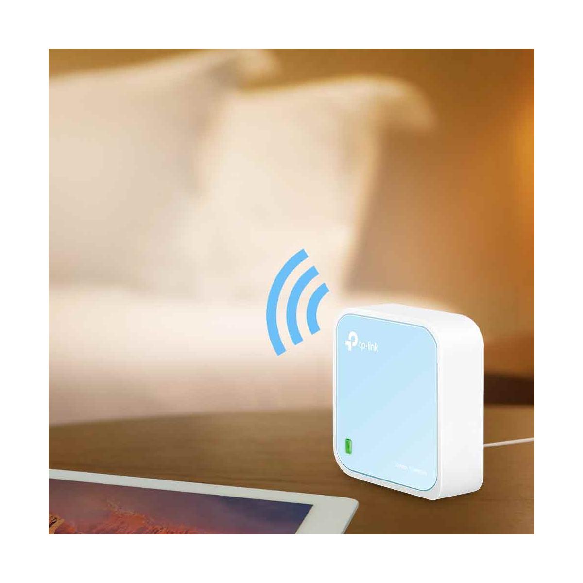 TP-LINK TL-WR802N router wireless Fast Ethernet Banda singola (2.4 GHz) 4G Blu, Bianco