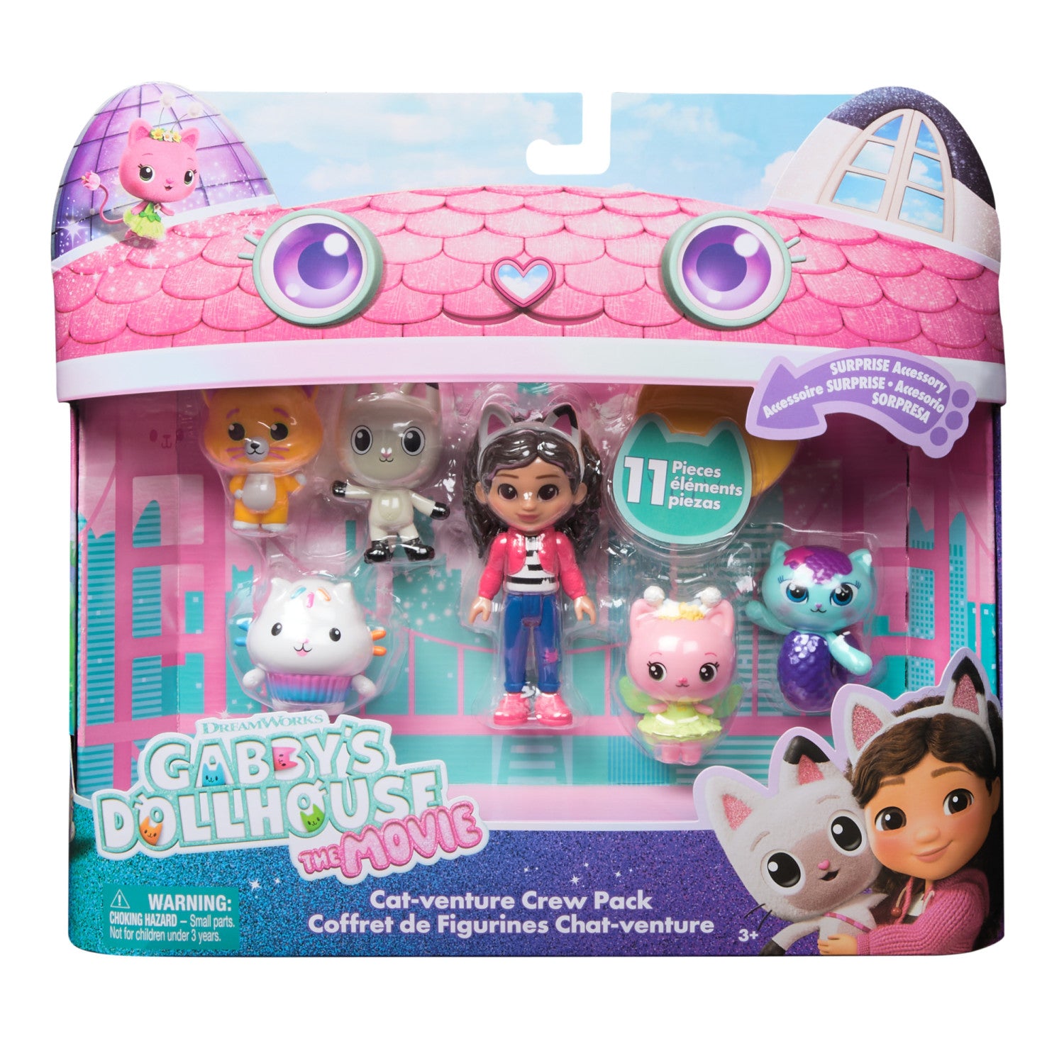 Gabby's Dollhouse : The Movie Set mini personaggi del film Set di 11 Pezzi con Personaggi e Accessori Giocattolo per Bambine e Bambini dai 3 anni in su