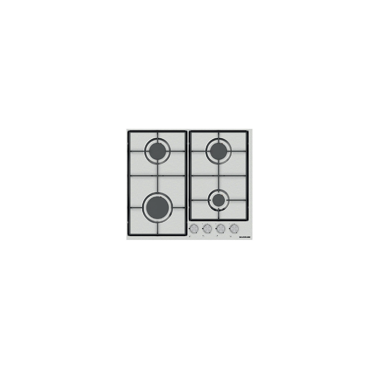 Silverline AS5238X01 piano cottura Acciaio inox Da incasso 58 cm Gas 4 Fornelli