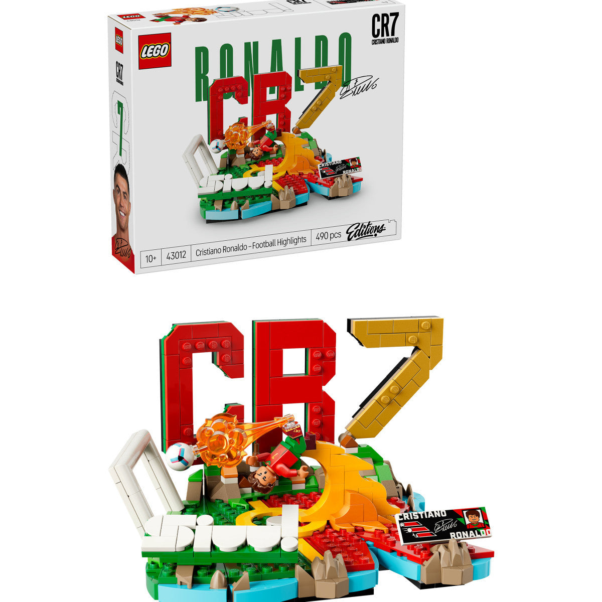 LEGO Editions 43012 Cristiano Ronaldo Highlights Calcistici, Giocattolo 3D Da Esposizione Con Minifigure, Regalo 10 Anni
