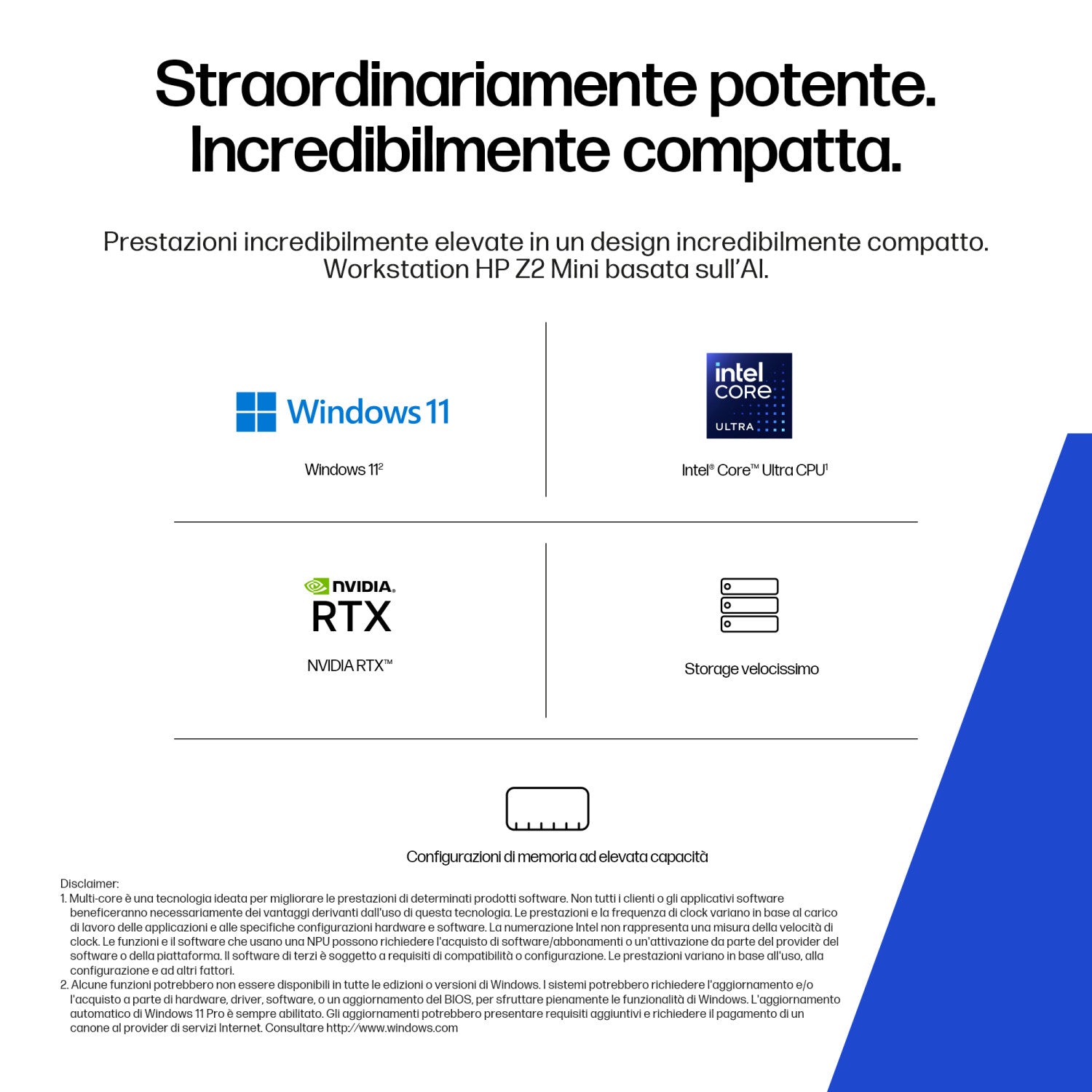 HP Z2 Mini G1i Workstation Desktop PC Wolf Pro Security Edition Intel Core Ultra 7 265 32 GB DDR5-SDRAM NVIDIA RTX A1000 Windows 11 Pro Mini PC Stazione di lavoro AI Workstation, AI PC