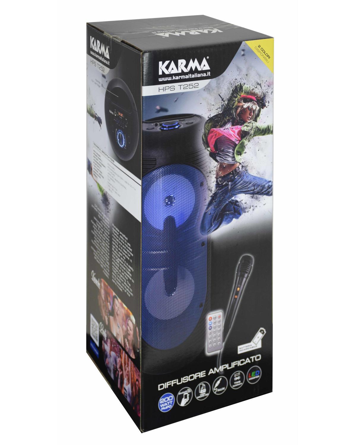 Karma Italiana HPS T252BL altoparlante 1-via Nero Con cavo e senza cavo 20 W