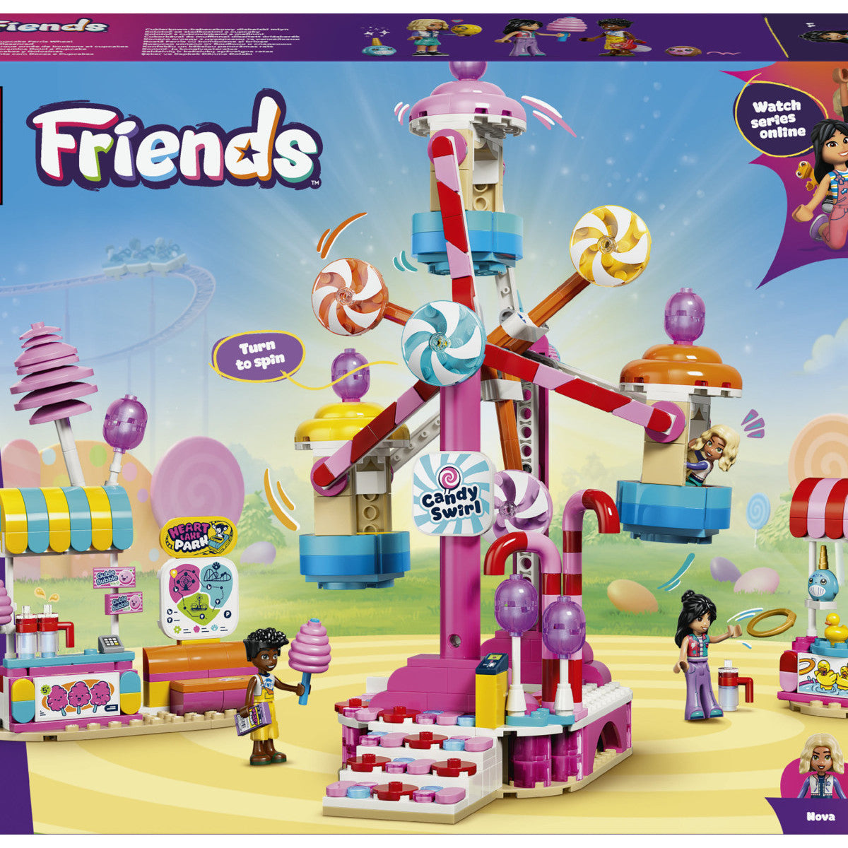 LEGO Friends 42700 Ruota Panoramica Dolci e Cupcake, Set da Costruzione con Giostra Luna Park, 3 Mini Bamboline, 602 Pezzi, Regalo Bambini 7