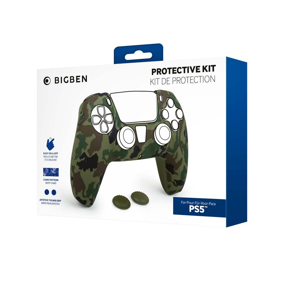 Nacon Bigben Guscio In Silicone Dualsense Camo Verde PS5 Con 2 Thumb Grips