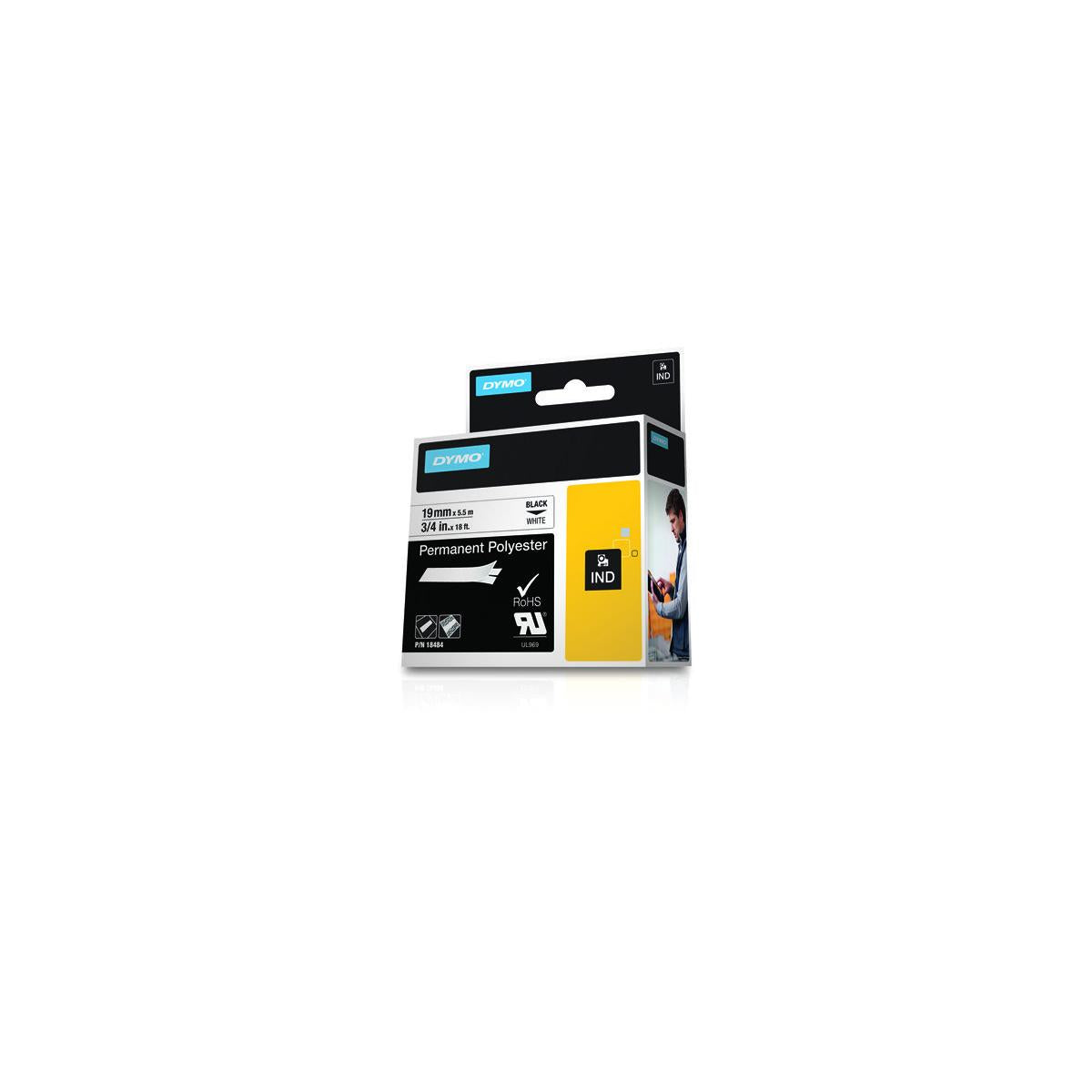 DYMO 18484 nastro per etichettatrice Nero su bianco