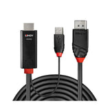 Lindy 41499 cavo e adattatore video 2 m HDMI USB Type-A DisplayPort Nero