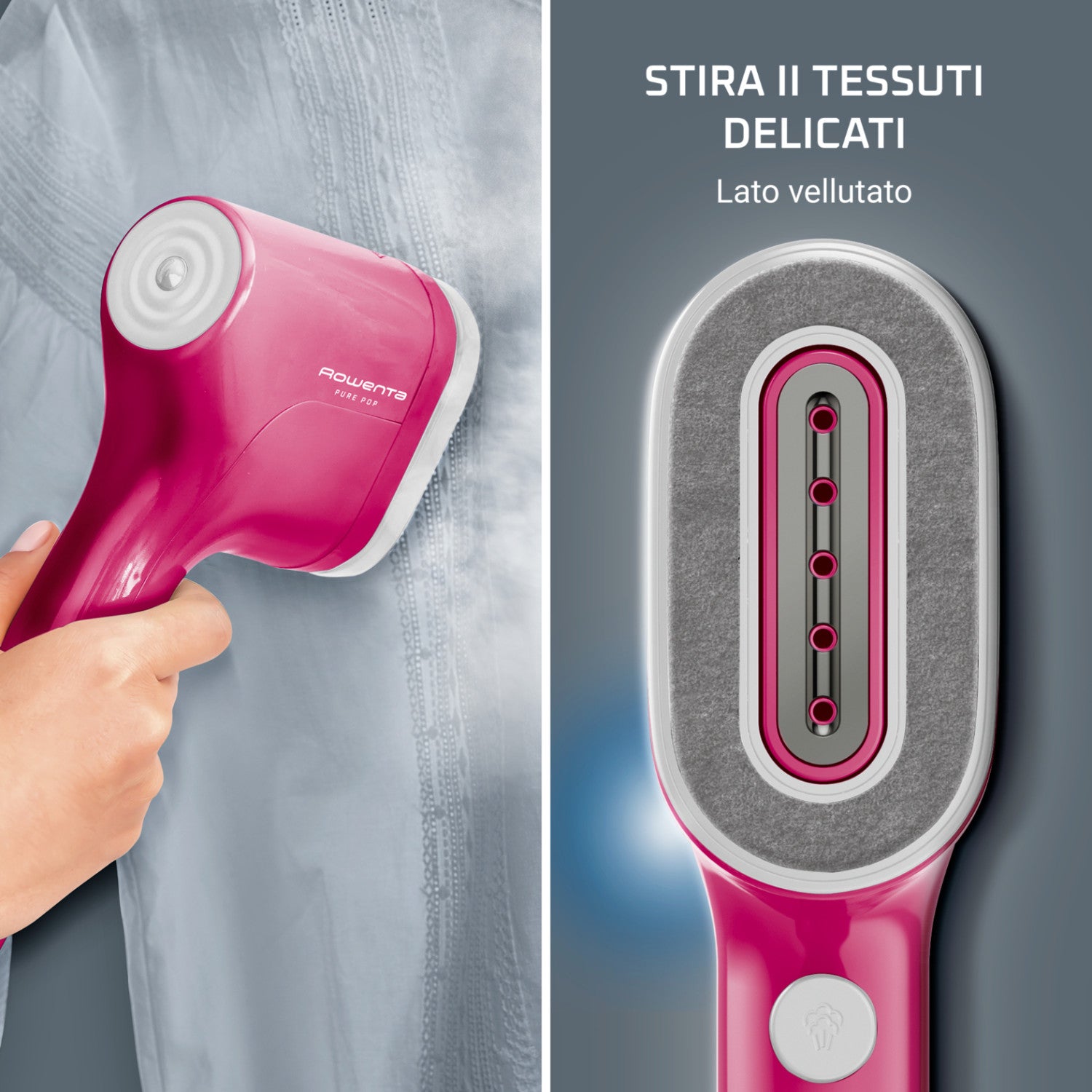 Rowenta DR2023 stiratrice a vapore Vapore per indumenti portatile 0,07 L 1300 W Rosa
