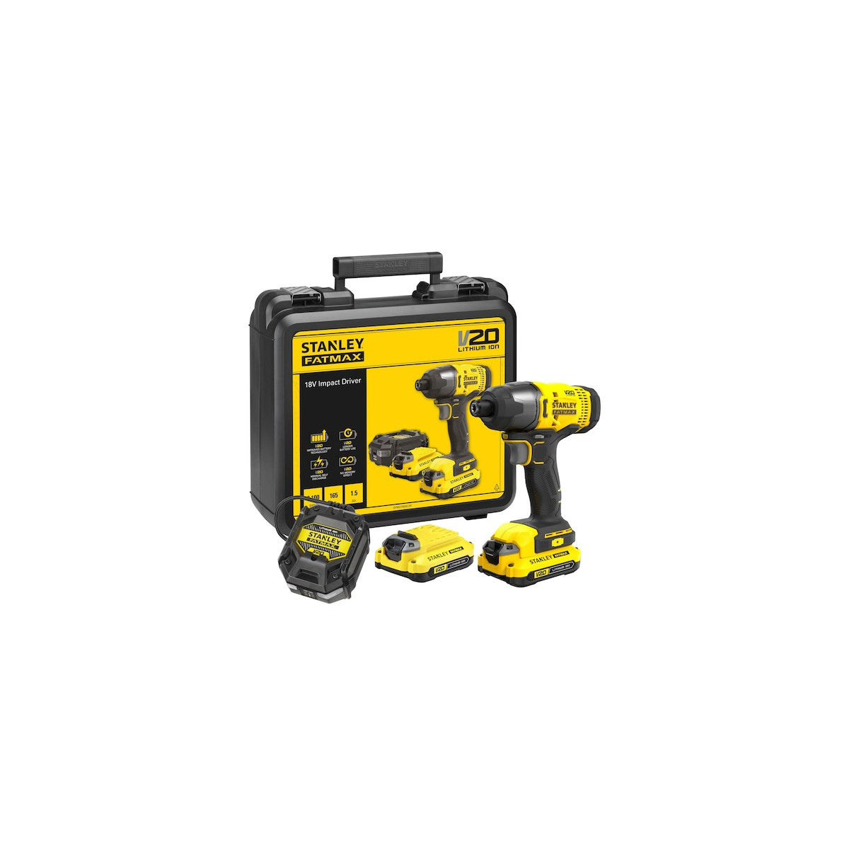 Stanley FATMAX SFMCF800C2K-QW cacciavite elettrico e avvitatore a impulso 2800 Giri/min Nero, Giallo