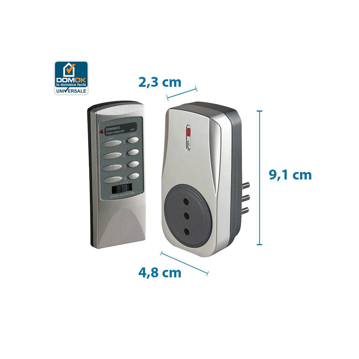 Poly Pool PP1530 Kit Presa Telecomandata Wireless 2P T 10A 2300W Portata 30M Grigio