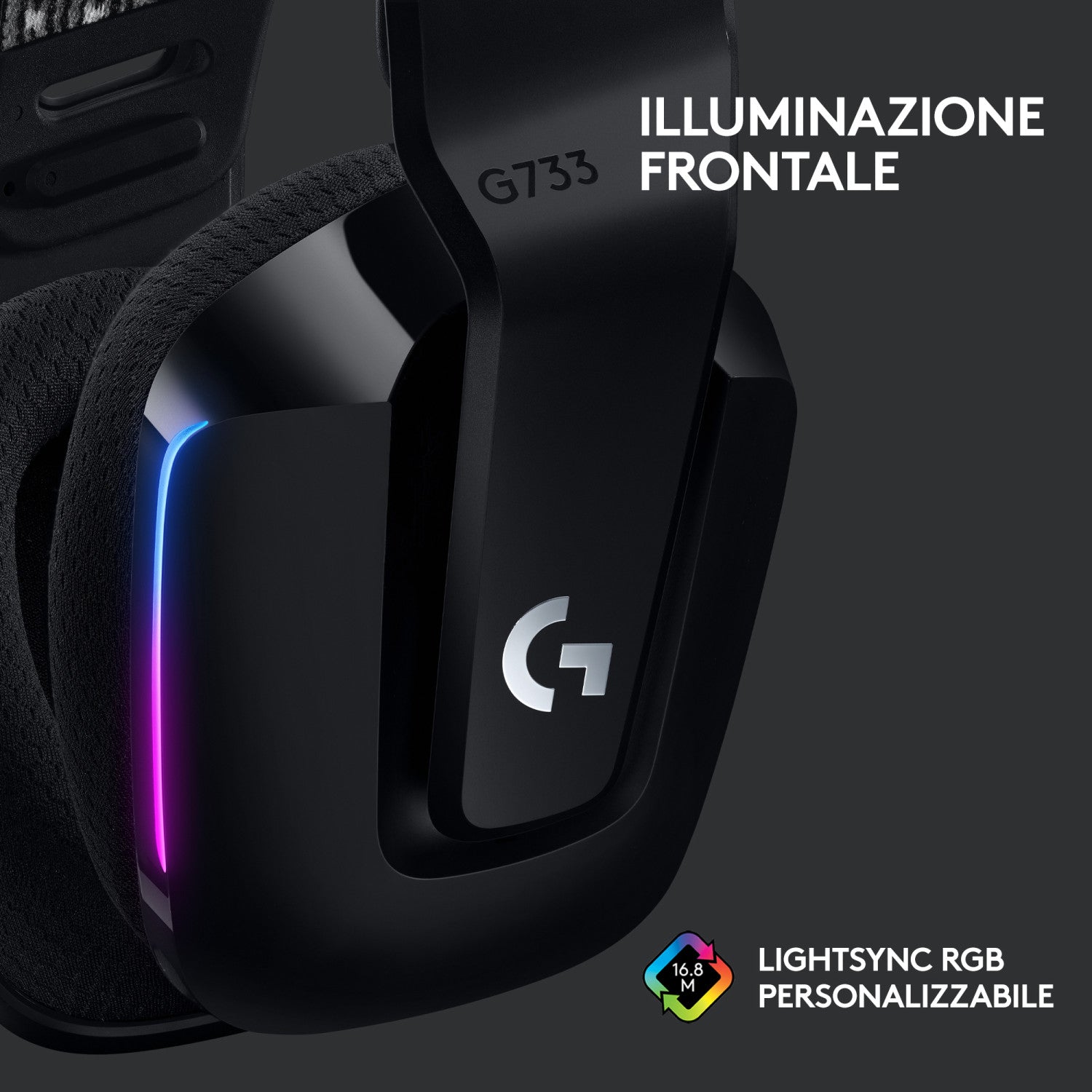 Logitech G733 Cuffia Padiglione Auricolare Nero