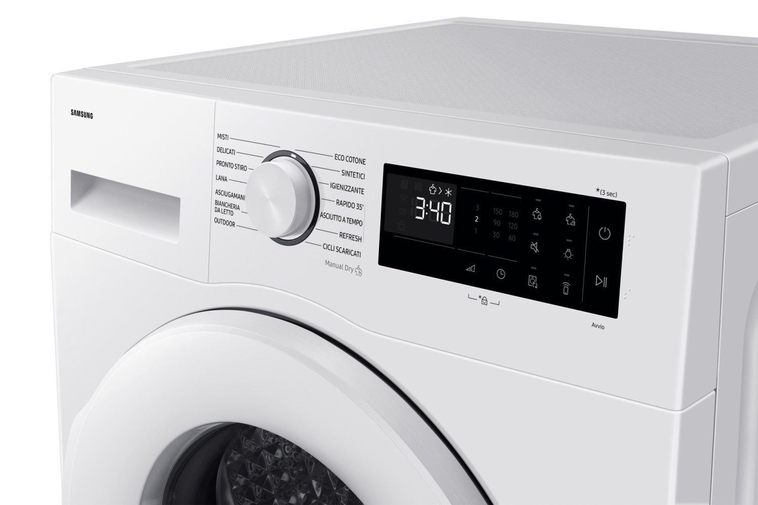 Samsung Asciugatrice Crystal EcoDry 9 Kg DV90DG52A0TEET Bianco