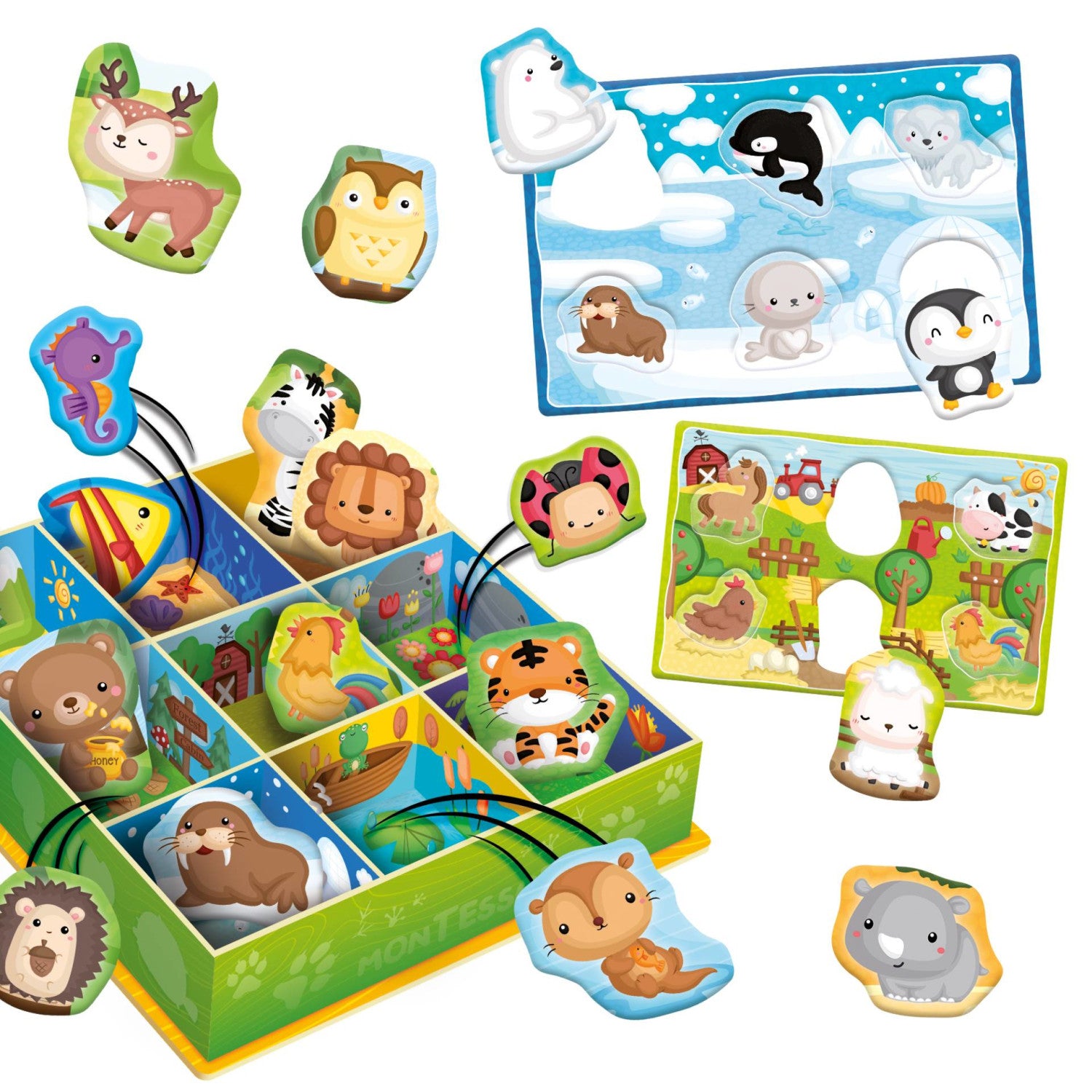 Lisciani Montessori Baby Bacheca Animali E Ambienti