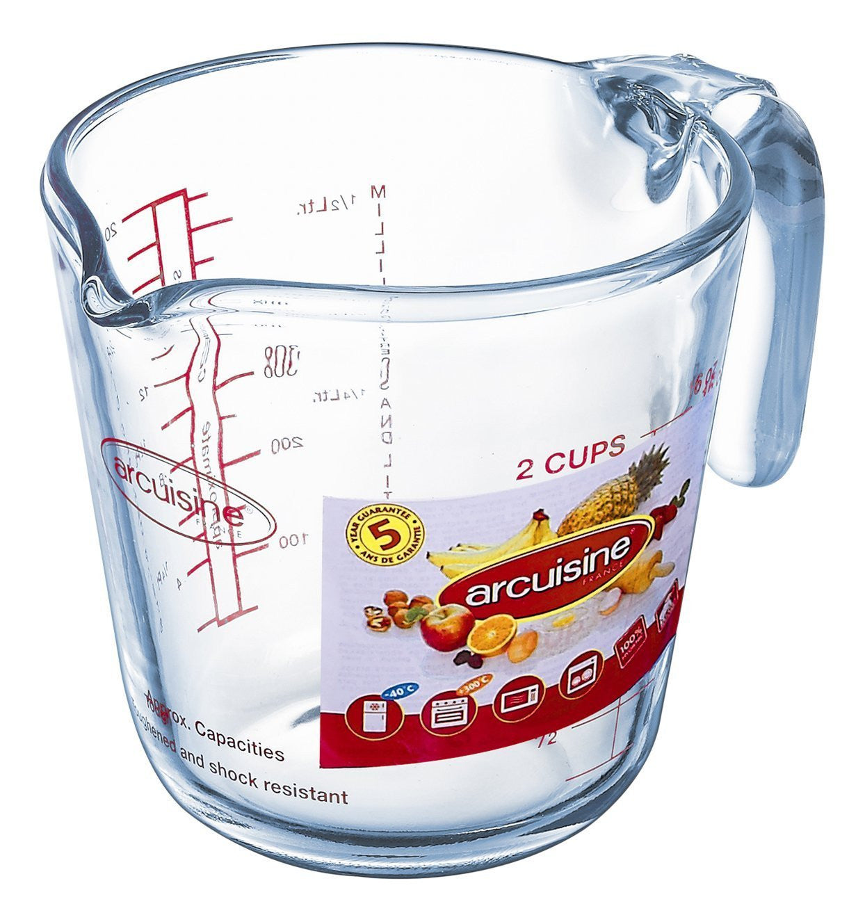 O Cuisine Caraffa Graduata in Vetro Borosilicato 0,5 L
