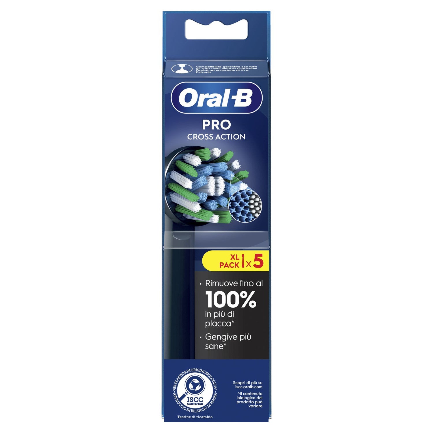 Oral-B Pro Cross Action 5 pz Testine di ricambio Nero