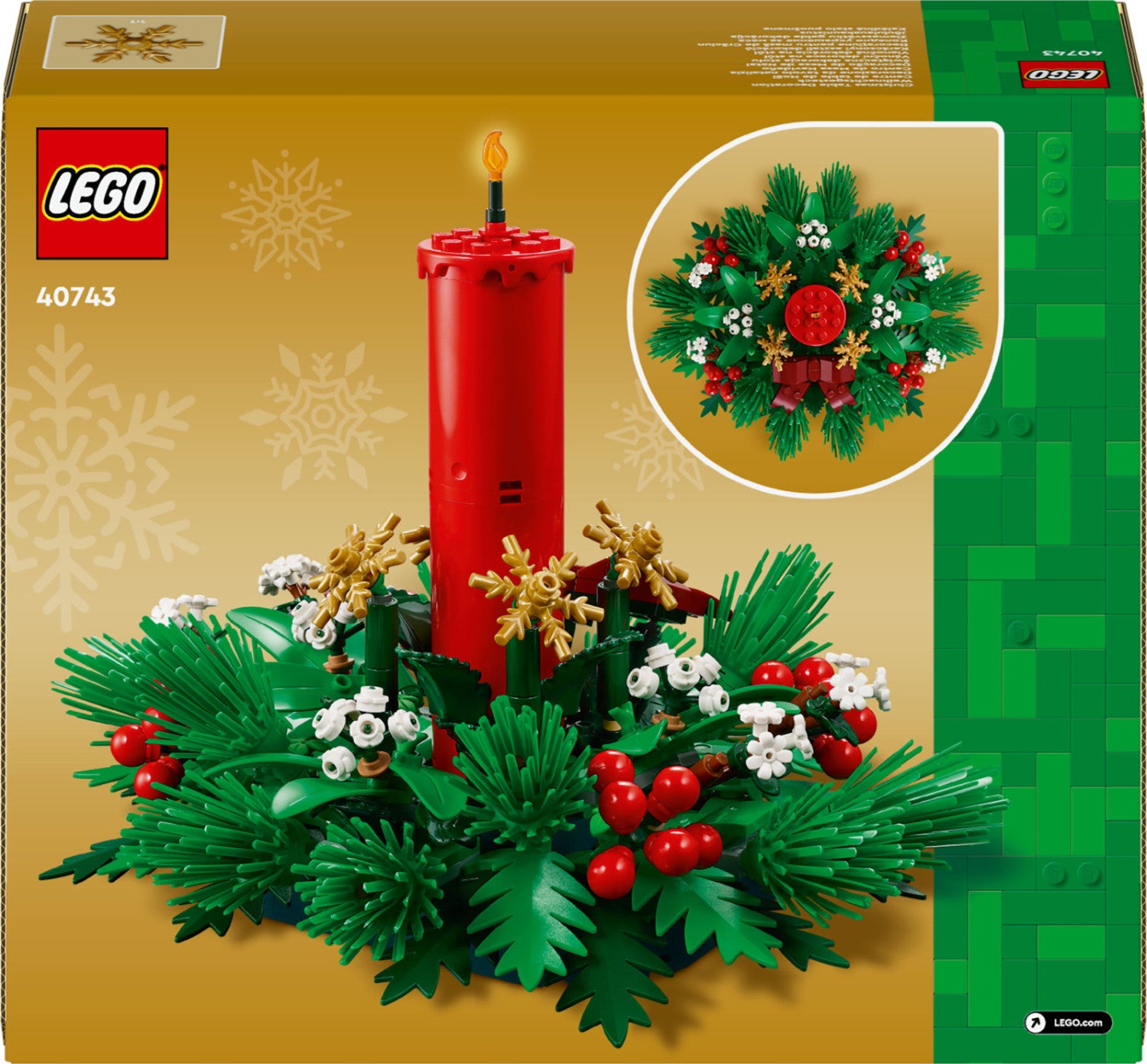 LEGO Decorazione da Tavolo Natalizia 40743 Set da Costruzione 433 Pezzi 12 Anni