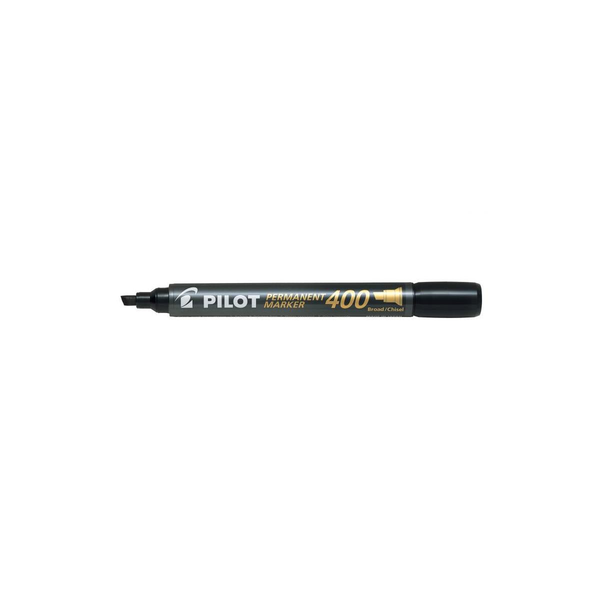 Pilot 400 marcatore permanente Punta smussata Nero 20 pz