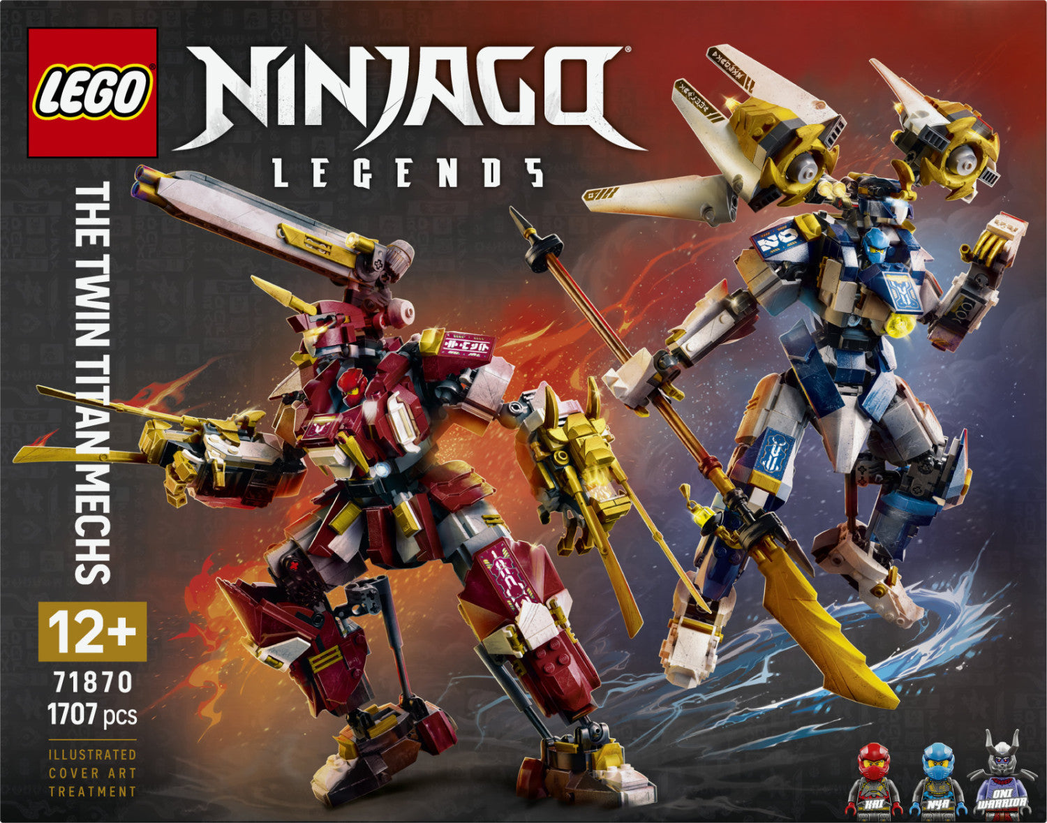 LEGO Ninjago 71870 Mech Titanici Gemelli, Set da Costruzione con 2 Action Figure e 3 Minifigure, 1707 Pezzi, per 12 Anni