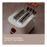 Imetec Grantoast - Tostapane 2 Fette XL con Pinze Apribili per Toast Farciti - 7 Livelli Doratura, Facile Pulizia, Display LED, Griglia Scalda Brioche, Pizzette e Focacce, Timer Digitale, Acciaio Inox.