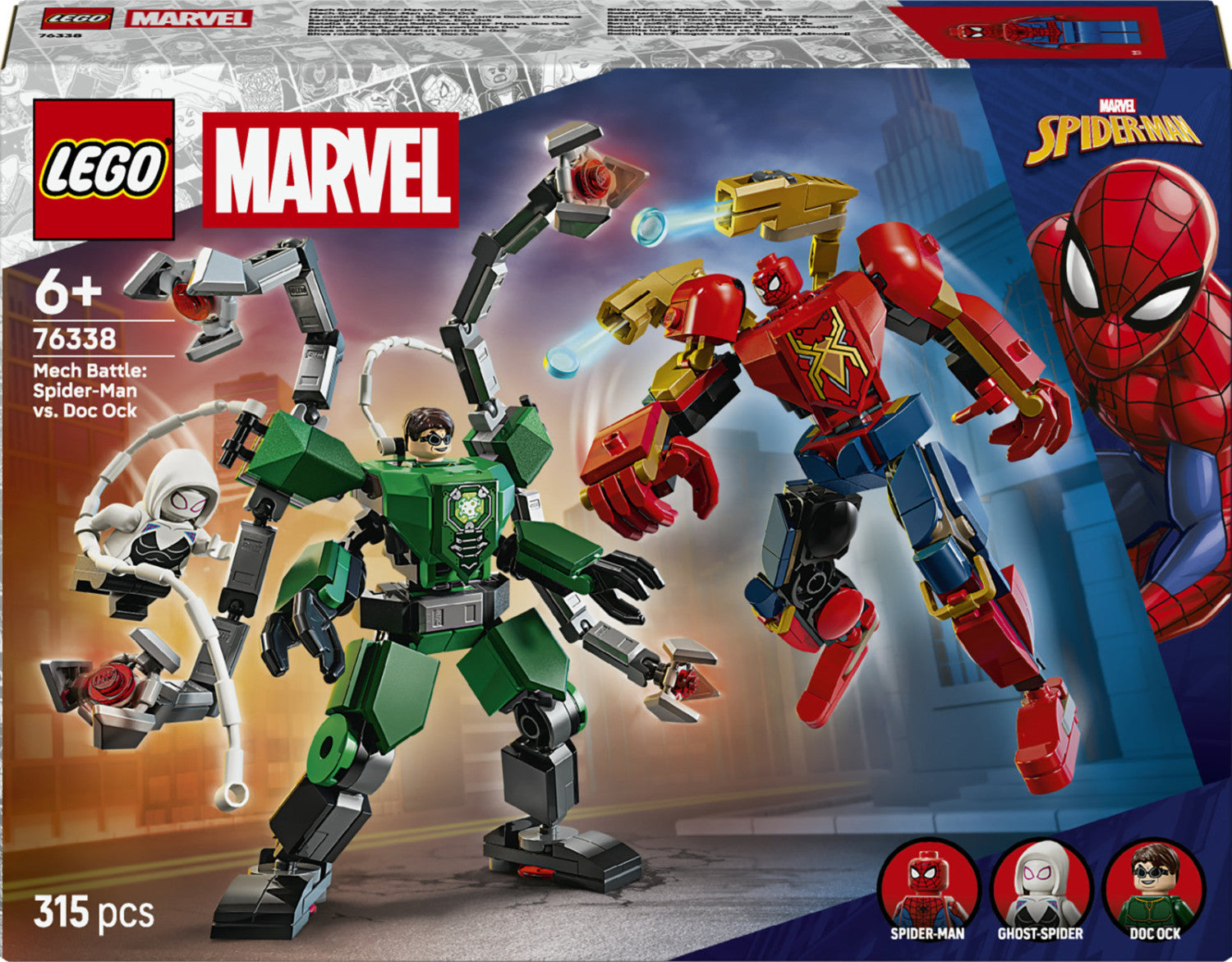 LEGO Marvel Spider-Man vs Doc Ock Battaglia Mech 76338 Set da Costruzione 315 Pezzi con 3 Minifigure