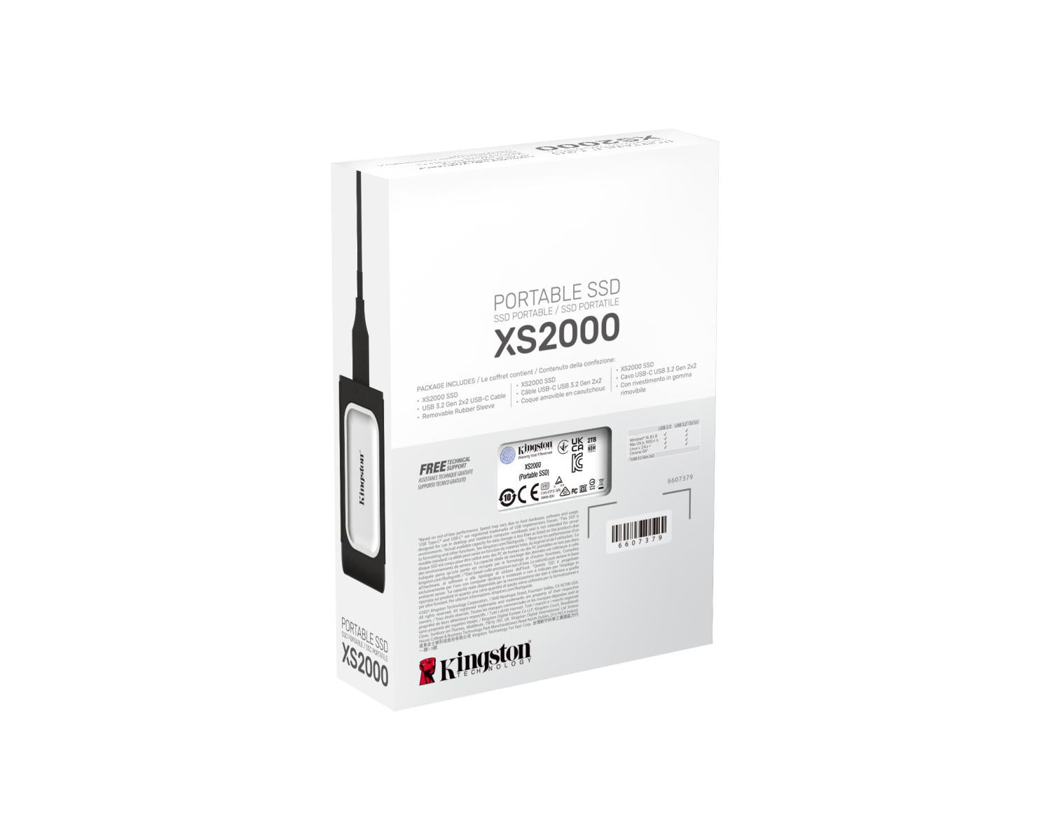 Kingston Technology XS2000 SSD Esterno Portatile 2 TB Nero Argento