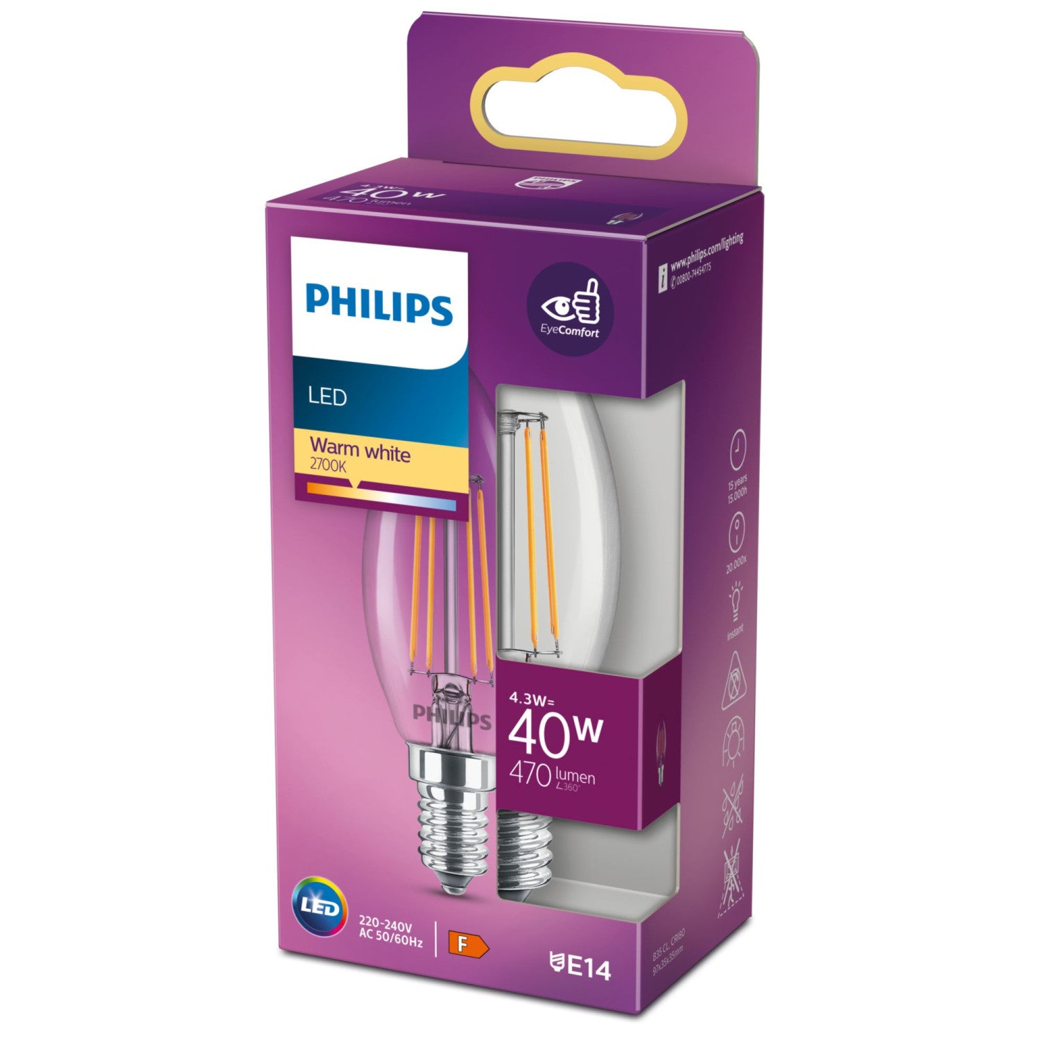 Philips 8718699763077 lampada LED 4,3 W F