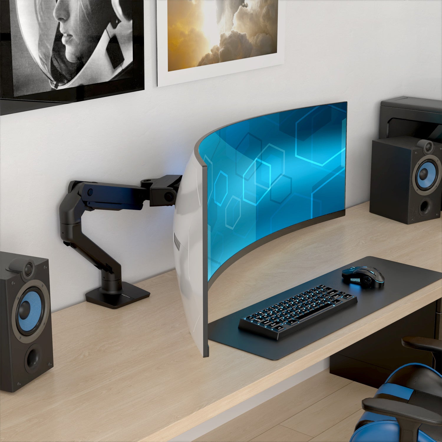 Ergotron HX Series HX ARM WITH VERY HEAVY DUTY PIVOT DESK 144,8 cm 57 pollici Scrivania Nero