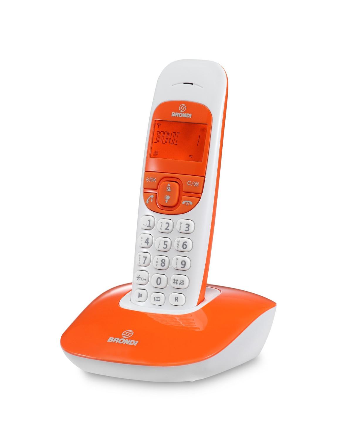 Brondi Nice Telefono DECT Arancione, Bianco Identificatore di chiamata