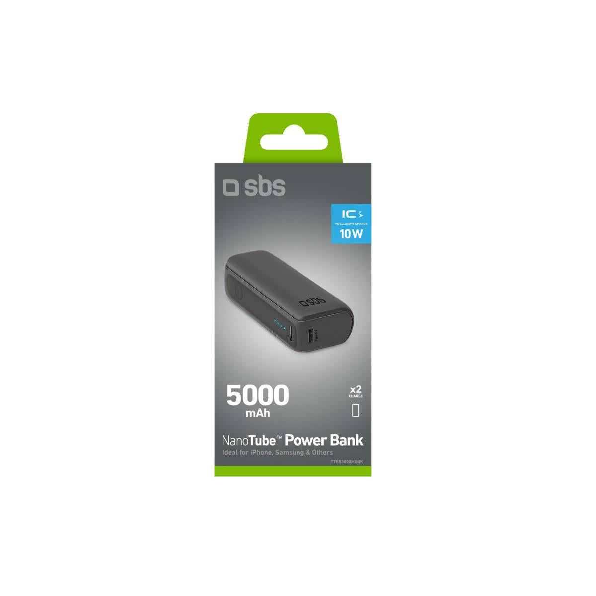 SBS TTBB5000MINIK Power Bank batteria portatile Ioni di Litio 5000 mAh Nero