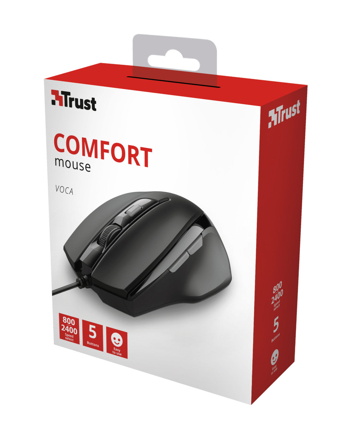 Trust Voca Mouse Mano Destra USB Tipo A Ottico 2400 DPI